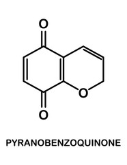 Fototapeta premium Chemical structure of Benzo[2,3-b]pyran-5,8-dione (Pyranobenzoquinone)