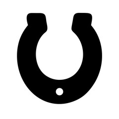 Horseshoe Icon – Flat Lucky Charm Black Silhouette Symbol 