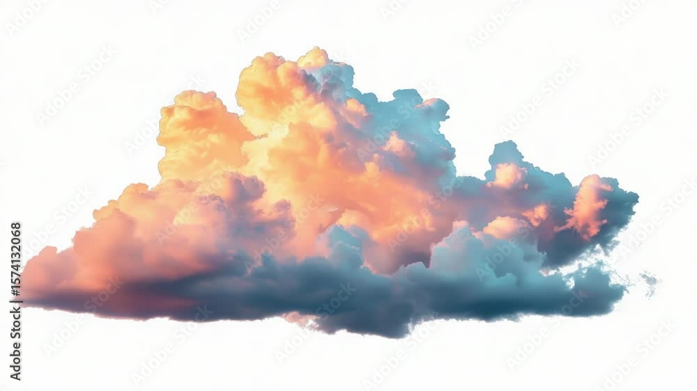 Wall mural a large cloud in the sky with a plane flying by, great for travel or weather related concepts