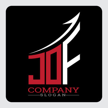JDF logo design, JDF Company Logo Design Growth vector, JDF Upward Arrow Business Success Logo vector, JDF Corporate Branding Logo, JDF simple and modern logo, JDF business finance logo design, etc.