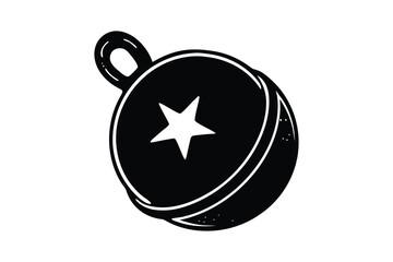 Silhouette art illustration of a sleigh bell with star cutout.eps