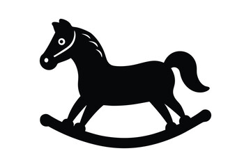Silhouette art illustration of a toy rocking horse (1).eps