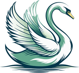 Naklejka premium black and white swan