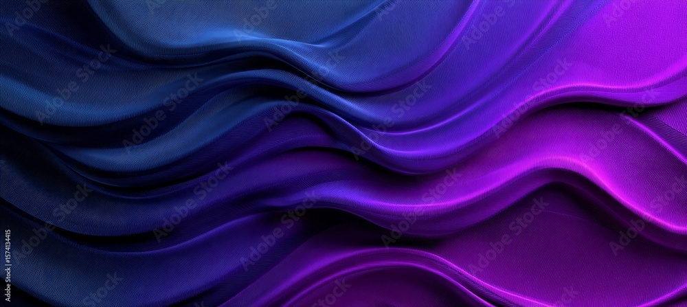 Poster abstract waves of gradient satin flowing in vivid colors creating an elegant futuristic background