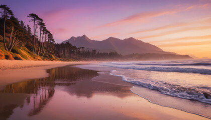 sunset in the mountains