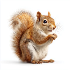 Obraz premium Adorable Red Squirrel Portrait , white background cut out PNG