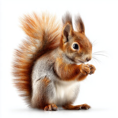 Obraz premium Adorable Red Squirrel Portrait , white background cut out PNG