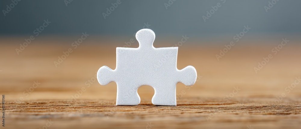 Poster puzzle piece action close-up on wooden surface photography indoors macro perspective symbol of probl