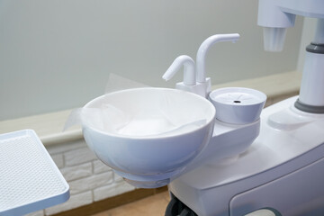 Dental equipment, instrument to rinse your mouth in a dentist room
