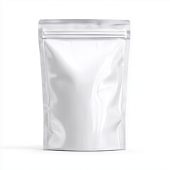 Blank White Zipped Pouch Packaging Design , white background cut out PNG