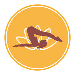 Peaceful Yoga Pose Icon – Meditation and Wellness Symbol