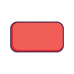 Blank Rectangular Button Icon Without Label or Symbol