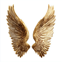 Exquisite Gold Angel Wings Decor , white background cut out PNG