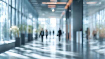 Blurry modern office hallway (1)