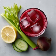 Farm-to-Table Beetroot Juice – Rustic Still Life Celebrating Fresh Harvest, Seasonal Produce, and Wholesome Ingredients in Natural Kitchen Style