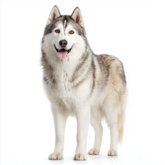 Majestic Siberian Husky Portrait , white background cut out PNG