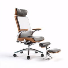 Ergonomic office chair with headrest and footrest adjustable height swivel chair modern executive task chair