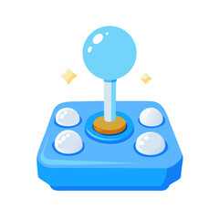 Retro Arcade Joystick Controller Vector Illustration - Cute Blue Gaming Console Icon © Vectors New World
