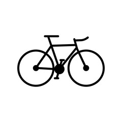 icon bicycle isolated on white transparent black minimalist 