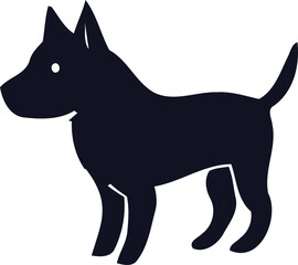 a dog head silhouette,high-contrast black and white,detailed fur texture,digital art,vector illustration
