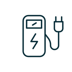 Electric charging plug icon in minimal line style for power connection