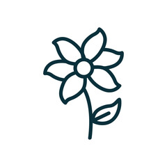 Flower icon in minimal line style representing natural beauty