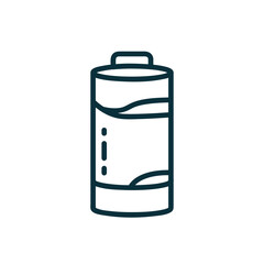 Battery icon in minimal line style representing energy storage