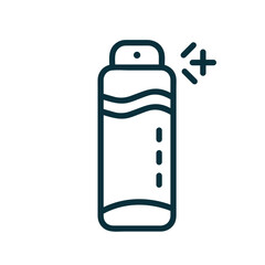 Battery icon in minimal line style representing power and energy