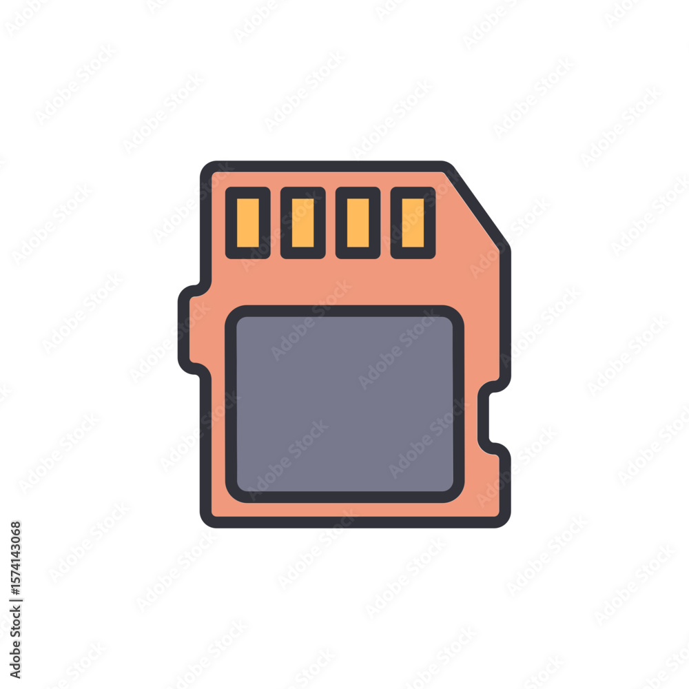 Poster isolated illustration of a secure digital card on transparent display