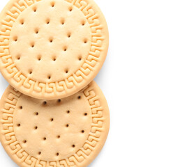 Sweet cookies on white background