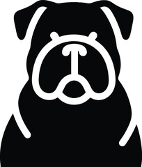 a dog head silhouette,high-contrast black and white,detailed fur texture,digital art,vector illustration
