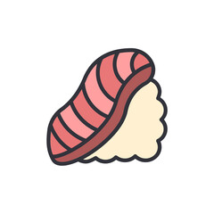 Delightful Salmon Nigiri Sushi Represented With Simple Graphic Style