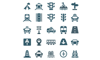 Traffic and Road Icon Vectors