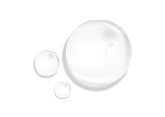 A drop of moisturizing gel or serum on a white background cosmetic product for skin care