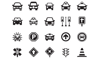Traffic and Road Icon Vectors