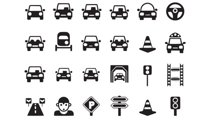 Traffic and Road Icon Vectors
