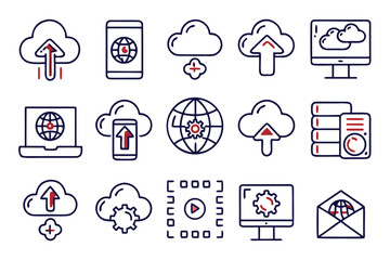 Fototapeta premium Abstract digital network concept illustrating global online connectivity and data exchange through cloud infrastructure and technology services