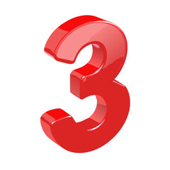3d red number