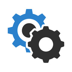 Interlocking Gears Icon Vector Illustration for Settings, Process, and Engineering