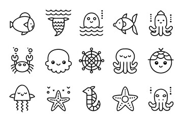 Enchanting underwater collection featuring a mystical mermaid and a detailed octopus perfect for creative projects with aquatic themes