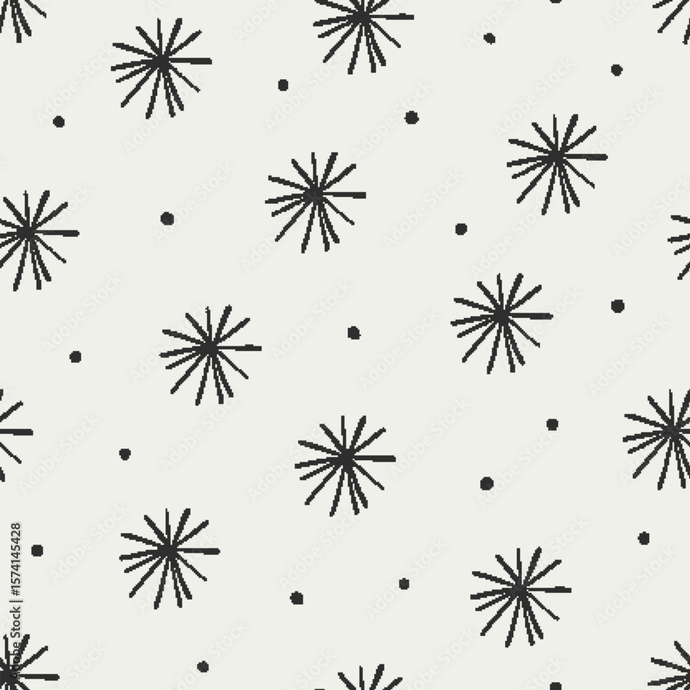 Poster abstract seamless pattern in scribble doodle style. black and white endless background, repeating pr