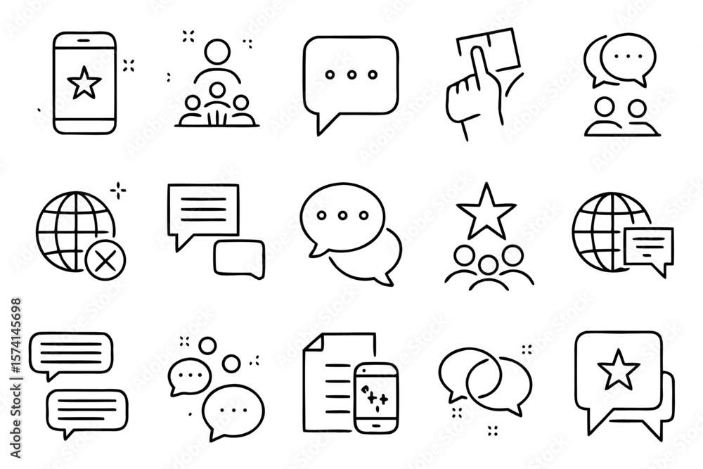Poster comprehensive collection of clean modern communication and speech bubbles for digital interfaces pre