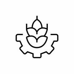 organic agriculture gear icon vector sign