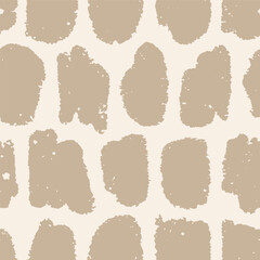 Abstract seamless pattern. Endless background, repeating print with paint blobs, irregular organic shapes, rough spots, smears. Flat vector illustration for modern textile, fabric, wrapping design