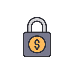 Money Security Concept With Padlock Symbolizing Financial Protection