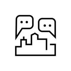 city bubble comment icon vector sign