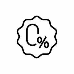percentage seal badge icon vector sign