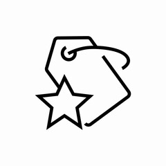 tag with star icon vector sign