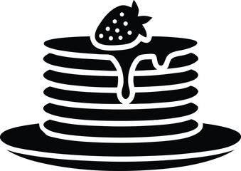 pancake silhouette icon vector illustration