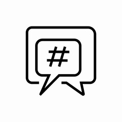 hashtag message comment icon vector sign
